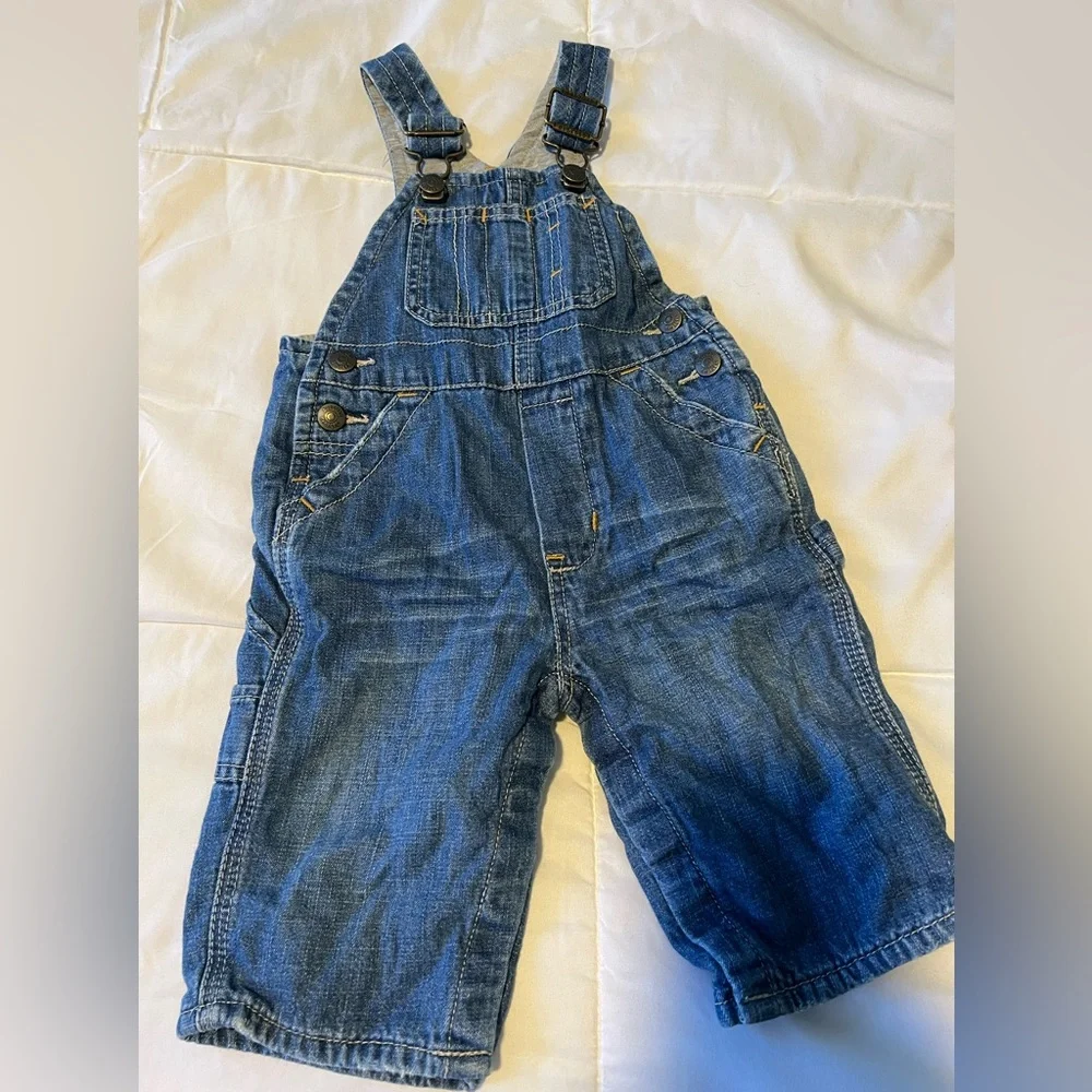 GAP  denim jean overalls lined with soft cotton